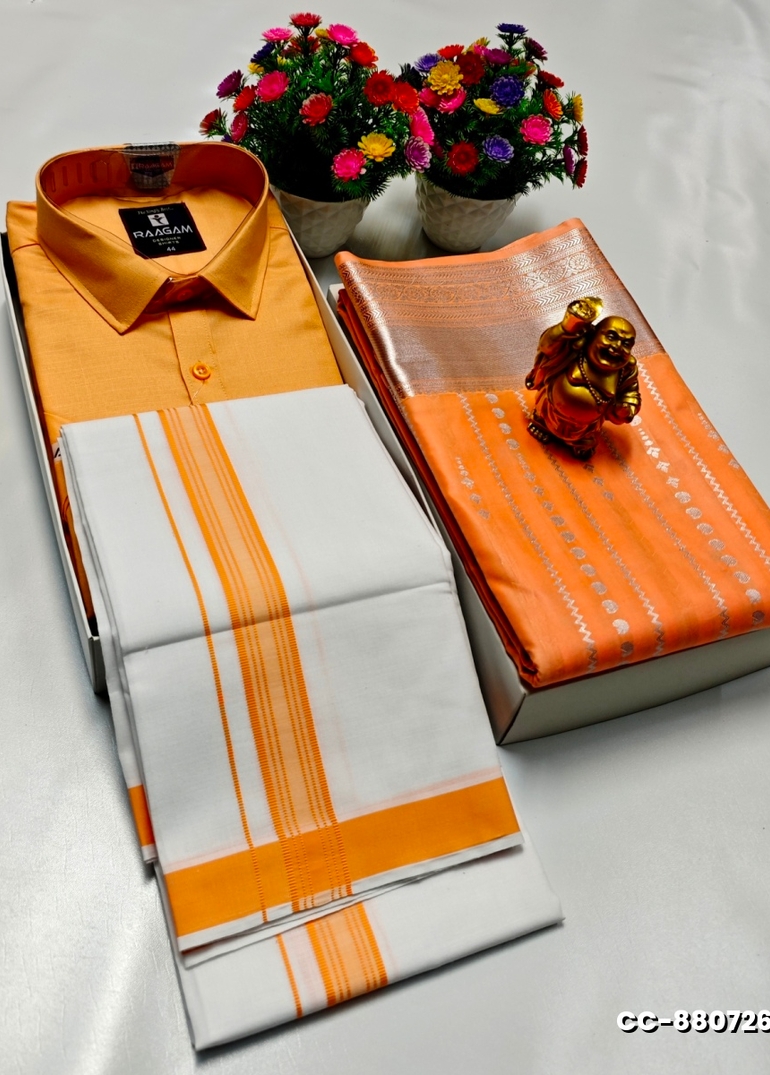 COUPLE COMBO MATCHING AND  MATCHING TRADITIONAL SET - ORANGE N