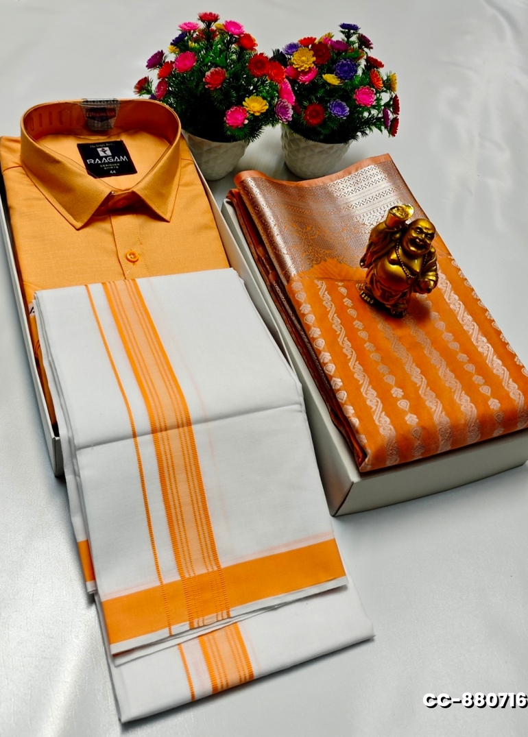 COUPLE COMBO MATCHING AND  MATCHING TRADITIONAL SET - ORANGE