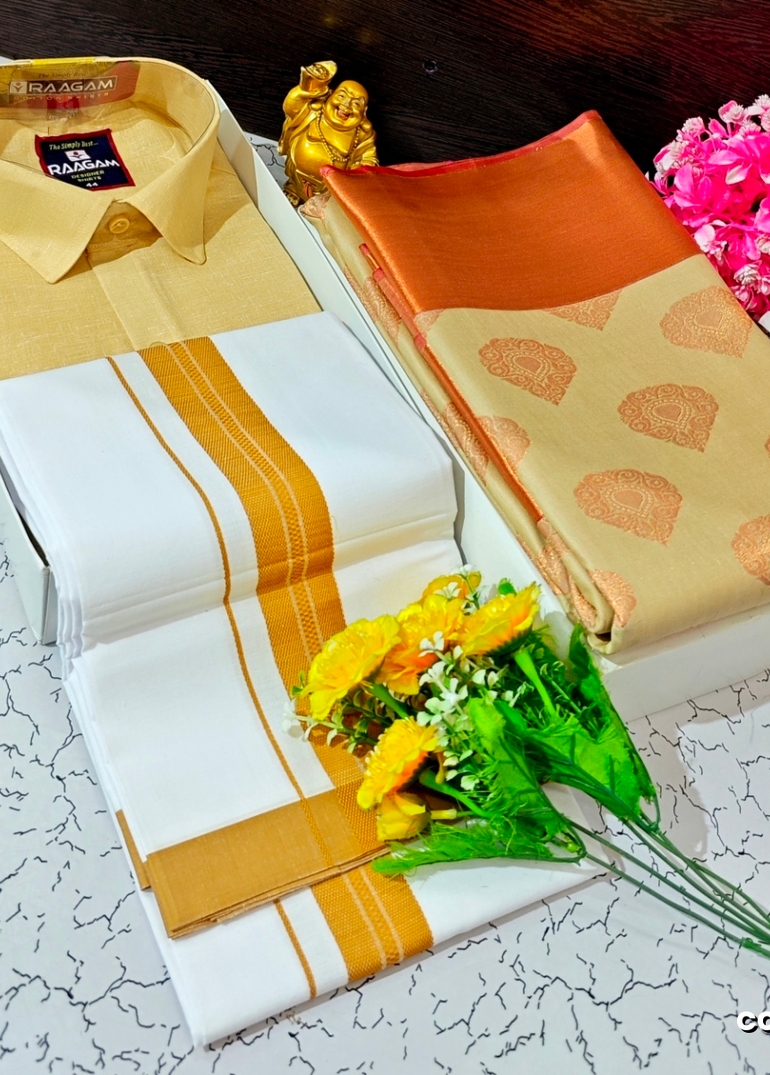 COUPLE COMBO MATCHING AND MATCHING TRADITIONAL SET - LIGHT PEACH