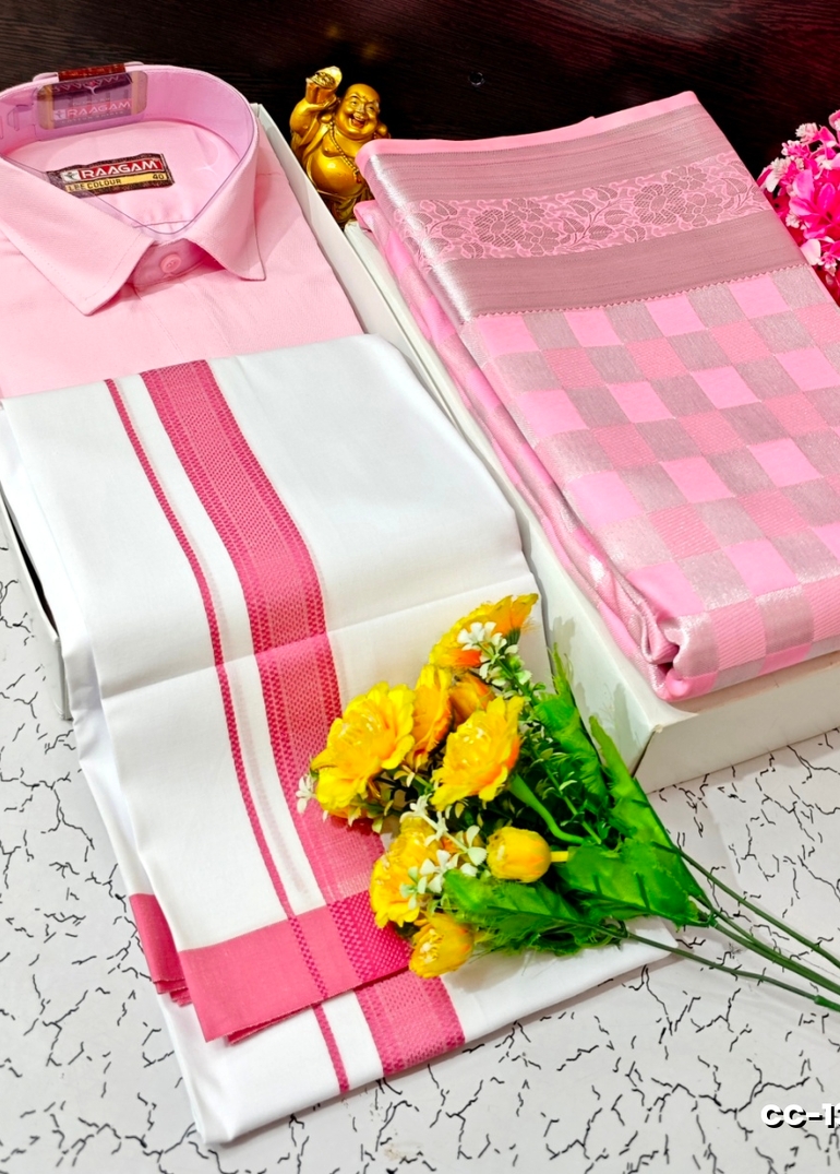 COUPLE COMBO MATCHING AND MATCHING TRADITIONAL SET - BABY PINK