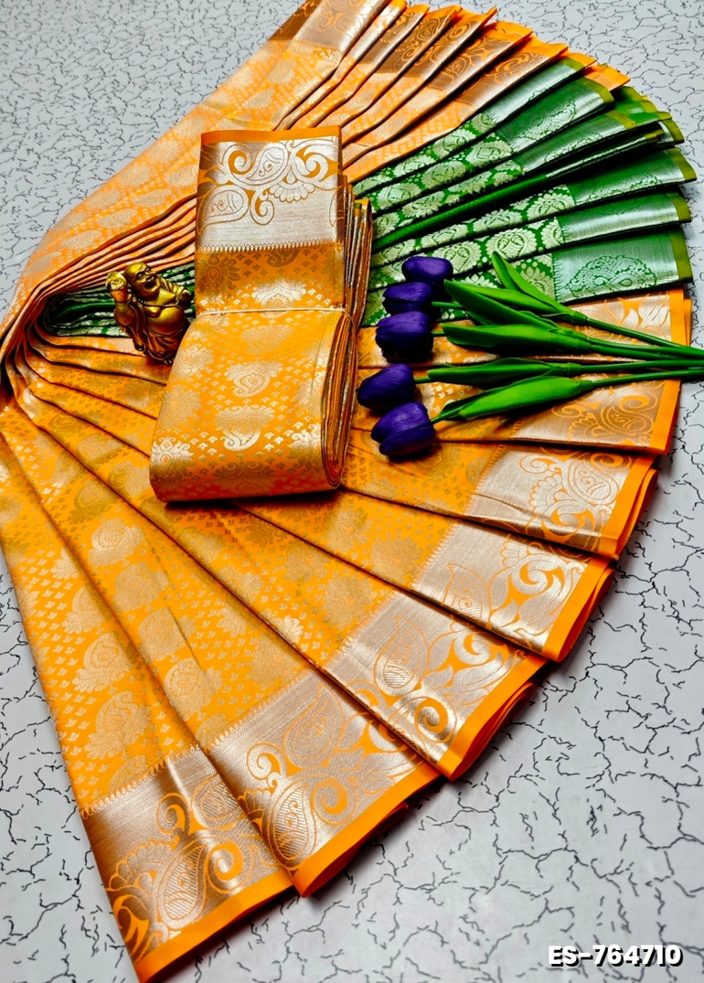 ELITE BRIDAL PICK &PICK SILK SAREES AND WEDDING ART SILK SAREES - YELLOW