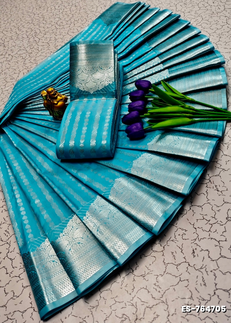 ELITE BRIDAL PICK &PICK SILK SAREES AND WEDDING ART SILK SAREES - SKY BLUE