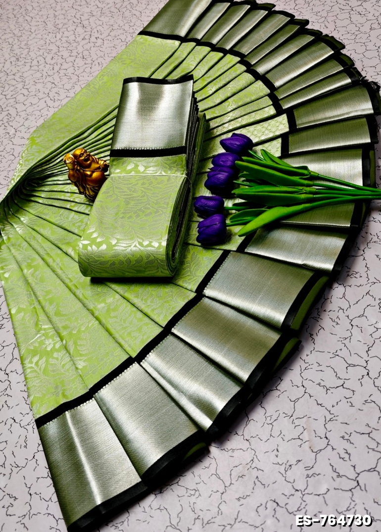 ELITE BRIDAL PICK &PICK SILK SAREES AND WEDDING ART SILK SAREES - PESTA GREEN