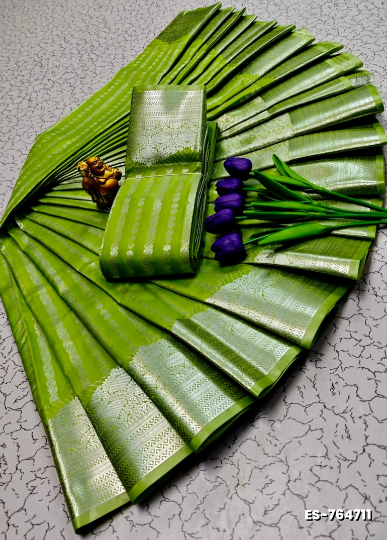 ELITE BRIDAL PICK &PICK SILK SAREES AND WEDDING ART SILK SAREES - PARET GREEN