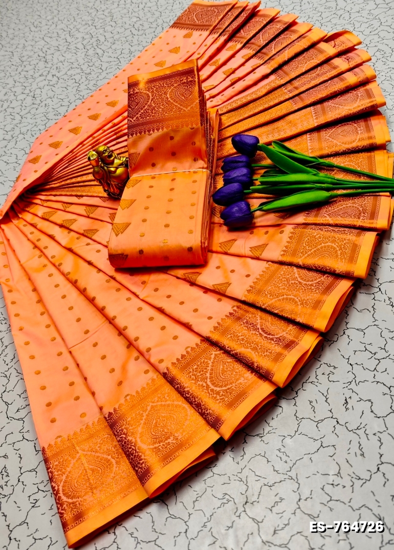 ELITE BRIDAL PICK &PICK SILK SAREES AND WEDDING ART SILK SAREES - ORANGE N