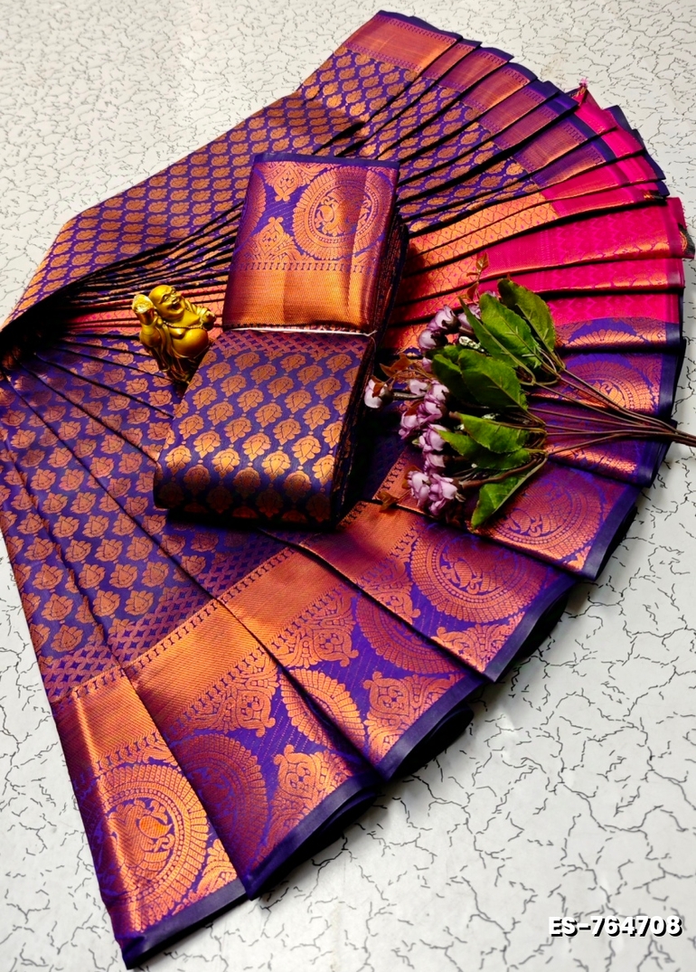 ELITE BRIDAL PICK &PICK SILK SAREES AND WEDDING ART SILK SAREES - NAVY COLOUR