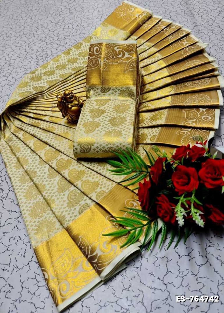 ELITE BRIDAL PICK &PICK SILK SAREES AND WEDDING ART SILK SAREES - LIGHT PEACH