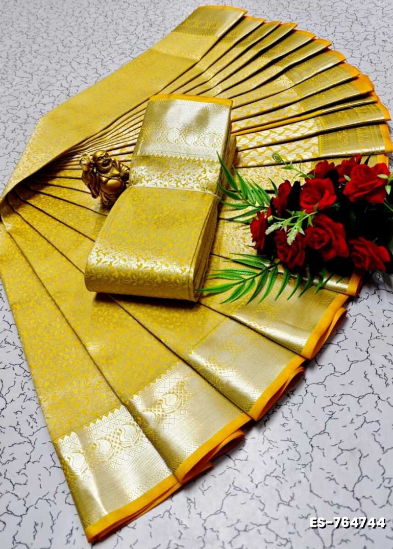 ELITE BRIDAL PICK &PICK SILK SAREES AND WEDDING ART SILK SAREES - LIGHT YELLOW