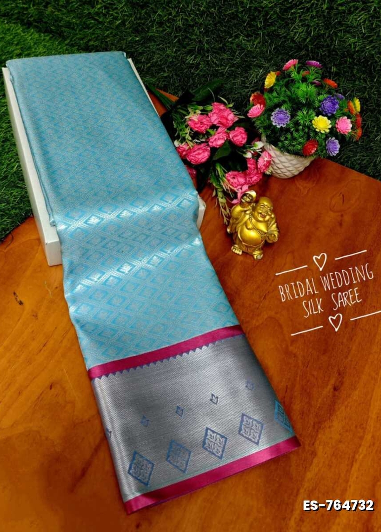 ELITE BRIDAL PICK &PICK SILK SAREES AND WEDDING ART SILK SAREES - LIGHT SKY BLUE
