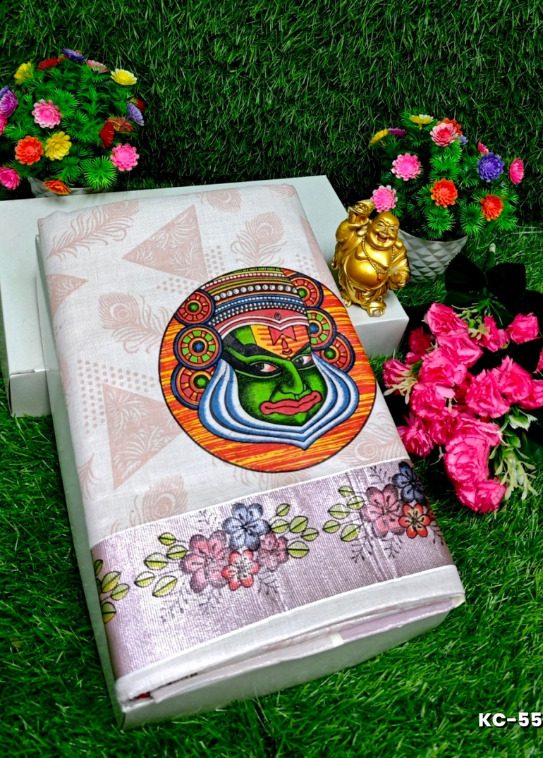 TRENDING KERALA SPECIAL FULL WORK EMBOSSED DIGITAL PRINTING TISSUE SAREE COLLECTIONS - PETCH (8)