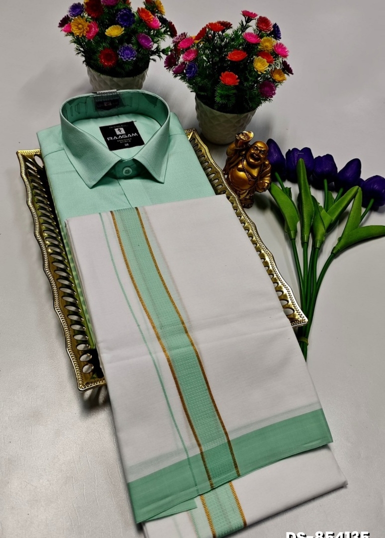 TRADITIONAL MEN  DHOTI SHIRT  TRENDING COLLECTION - DARK SKY BLUE