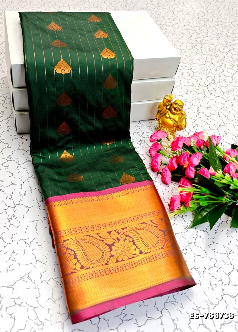 ELITE BRIDAL PICK &PICK SILK SAREES AND WEDDING ART SILK SAREES - BOTTLE GREEN (1)