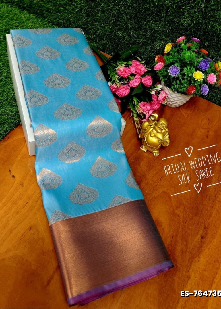 ELITE BRIDAL PICK &PICK SILK SAREES AND WEDDING ART SILK SAREES - DARK SKY BLUE