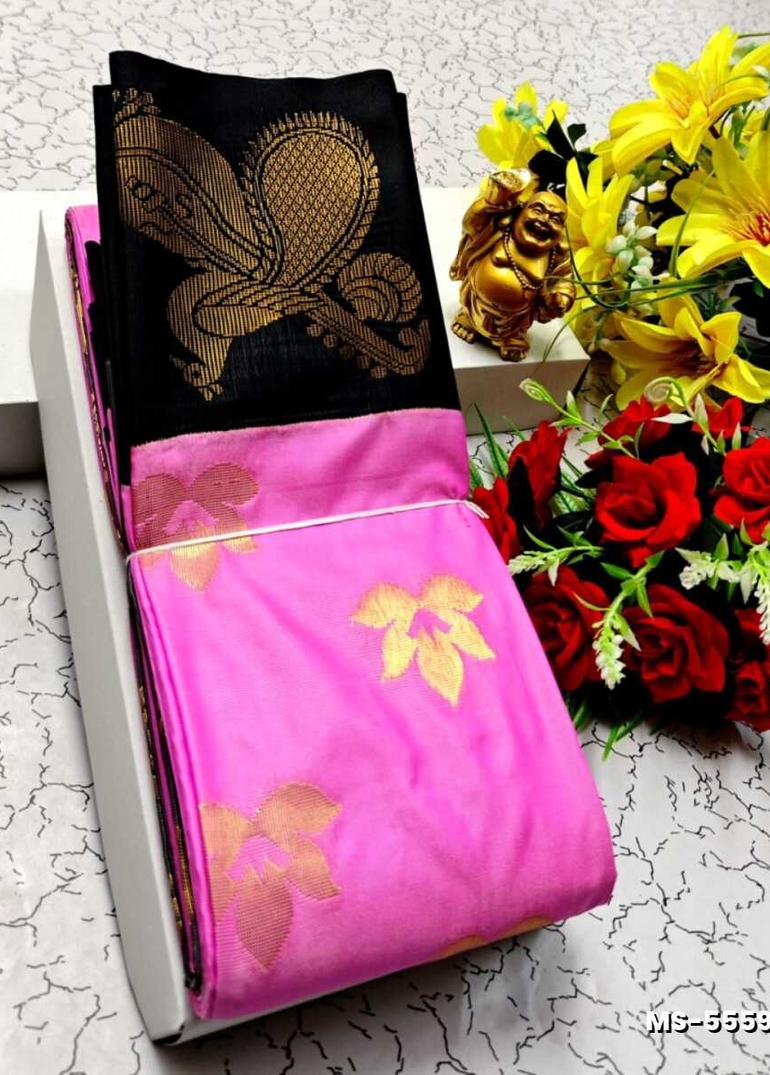 MODERN FANCY  SOFT SILK SAREES WITH BUTTA DESIGN - LIGHT PINK