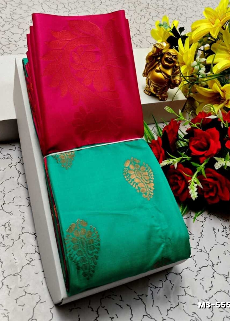 MODERN FANCY  SOFT SILK SAREES WITH BUTTA DESIGN - TEAL COLOUR