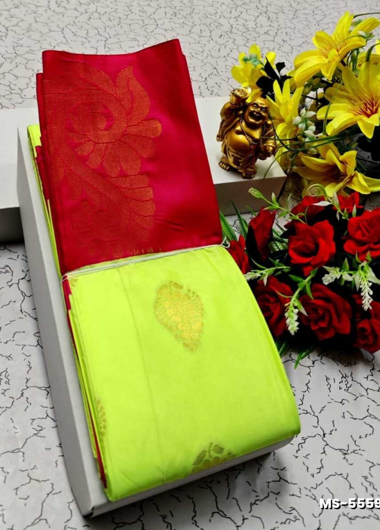MODERN FANCY  SOFT SILK SAREES WITH BUTTA DESIGN - PARET GREEN
