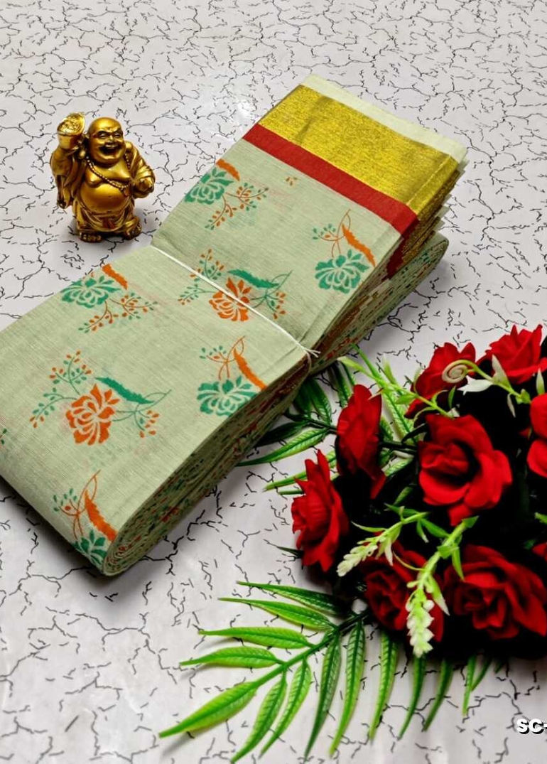 PURE COTTON SAREES SUMMER SPECIAL COLLECTION - PESTA GREEN