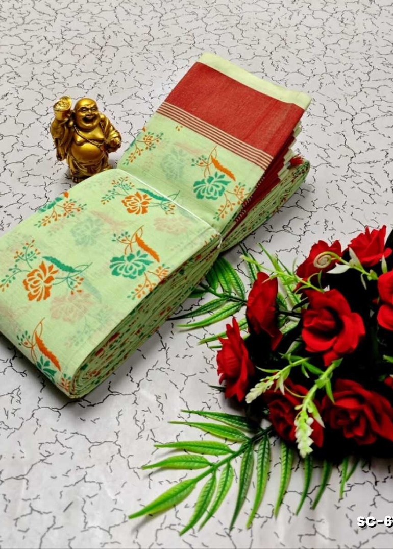 PURE COTTON SAREES SUMMER SPECIAL COLLECTION - LIGHT GREEN