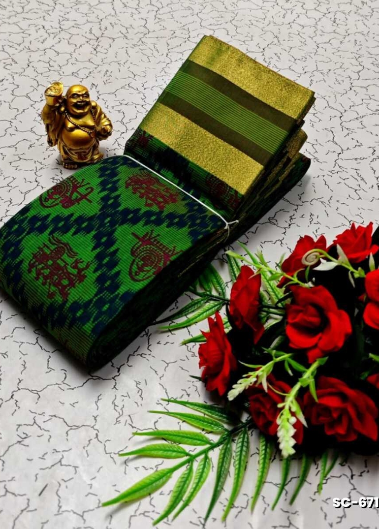 PURE COTTON SAREES SUMMER SPECIAL COLLECTION - BOTTLE GREEN