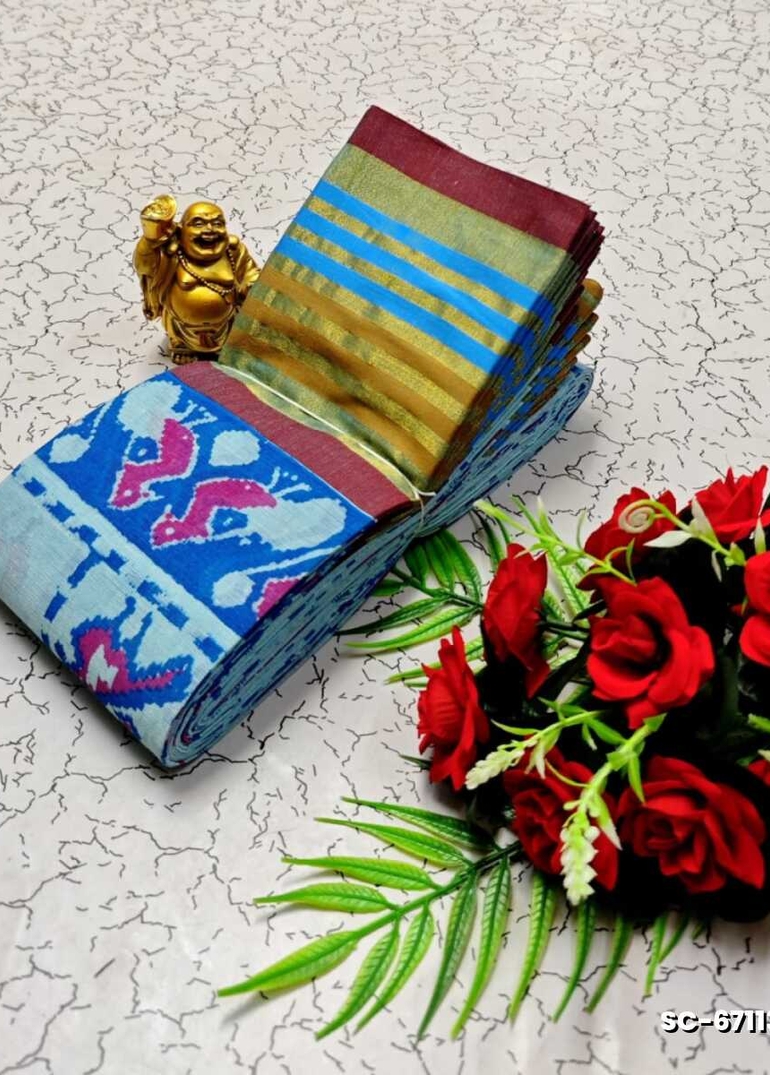 PURE COTTON SAREES SUMMER SPECIAL COLLECTION - DARK SKY BLUE