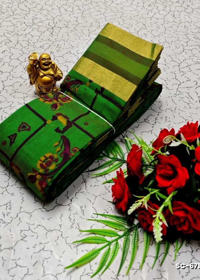 PURE COTTON SAREES SUMMER SPECIAL COLLECTION - DARK GREEN