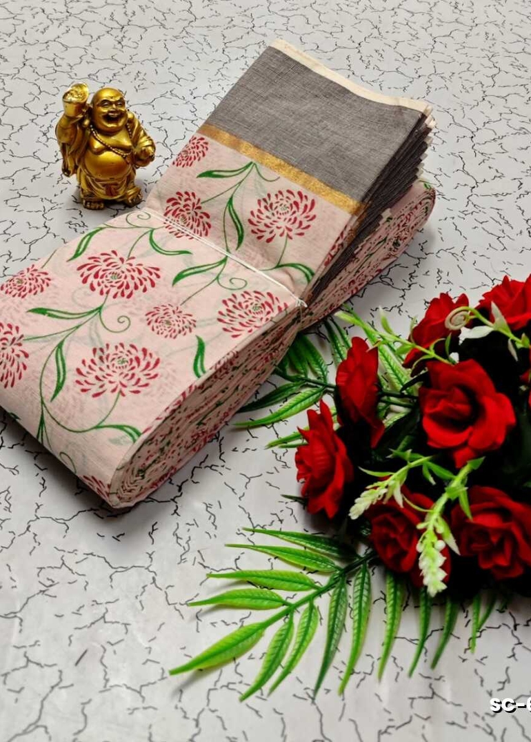 PURE COTTON SAREES SUMMER SPECIAL COLLECTION - BABY PINK