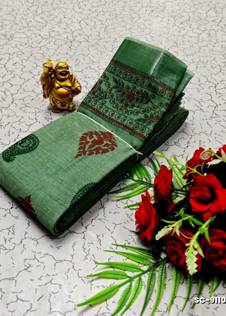 PURE COTTON SAREES SUMMER SPECIAL COLLECTION - TEAL COLOUR