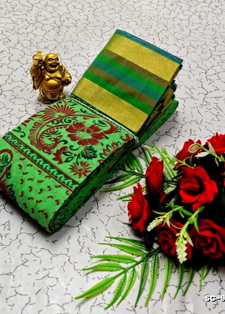 PURE COTTON SAREES SUMMER SPECIAL COLLECTION - GREEN (1)