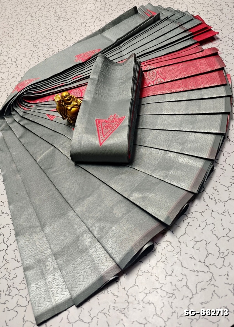 KUBERA ELITE BRIDAL RAPIER FANCY LIGHT WEIGHT SILK TYPE SAREES FUNCTION WEAR - SILVAR