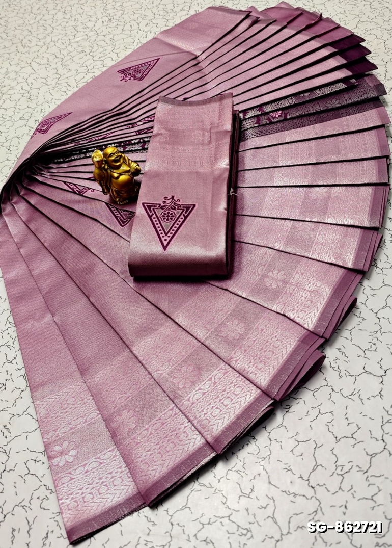 KUBERA ELITE  BRIDAL RAPIER FANCY  LIGHT WEIGHT SILK TYPE SAREES - BABY PINK