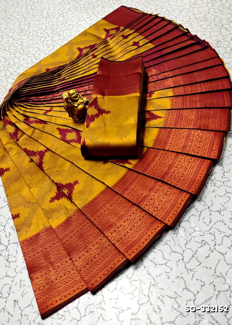 KUBERA ELITE  BRIDAL RAPIER FANCY  LIGHT WEIGHT SILK TYPE SAREES - VENTHAYA COLOUR