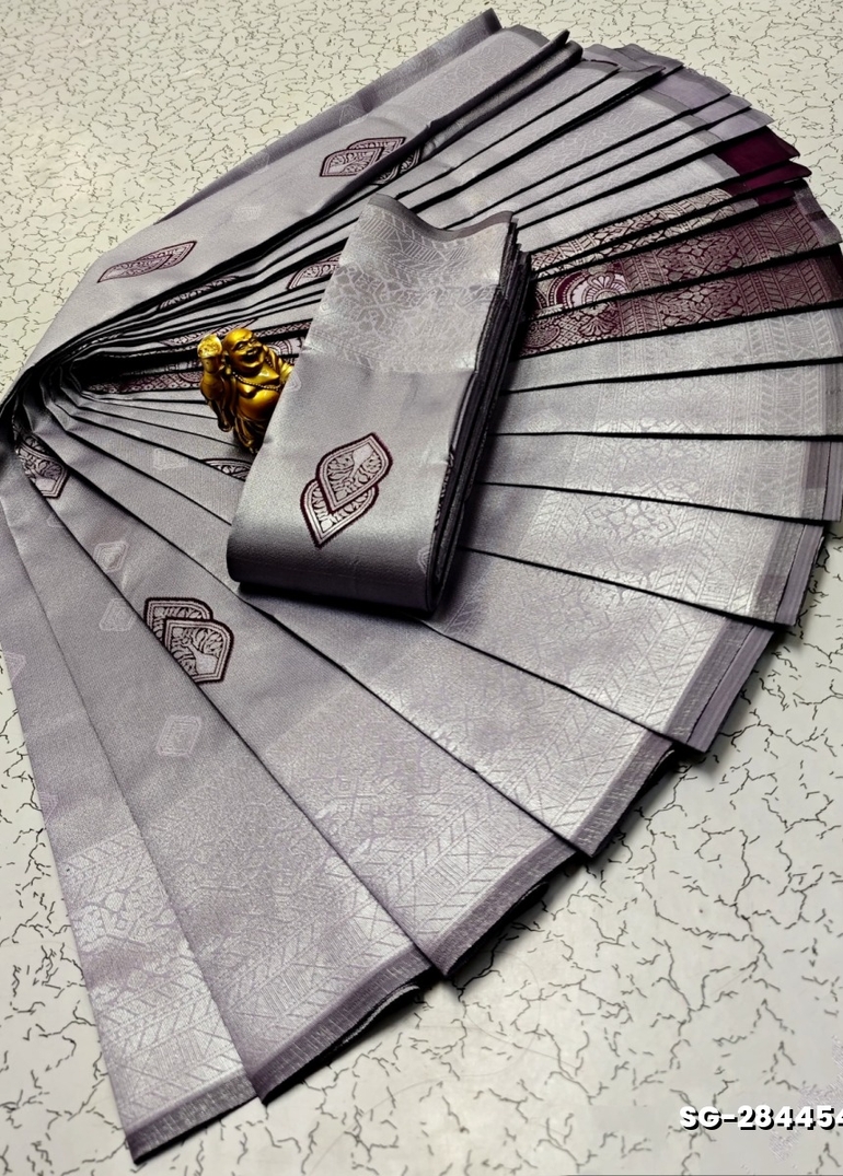 KUBERA ELITE  BRIDAL RAPIER FANCY  LIGHT WEIGHT SILK TYPE SAREES - LIGHT LAVENDER