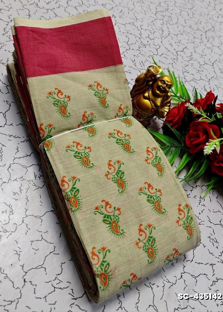 PURE COTTON SAREES SUMMER SPECIAL COLLECTION - LIGHT PEACH (1)