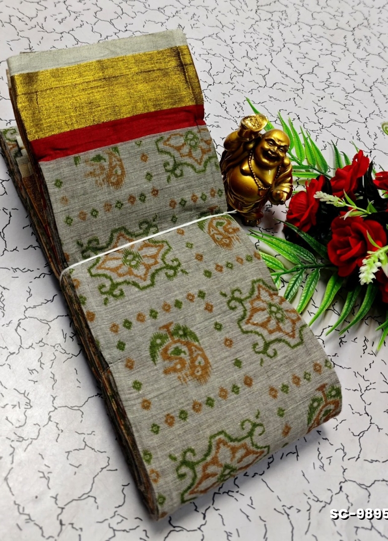 PURE COTTON SAREES SUMMER SPECIAL COLLECTION - LIGHT GREEN (3)