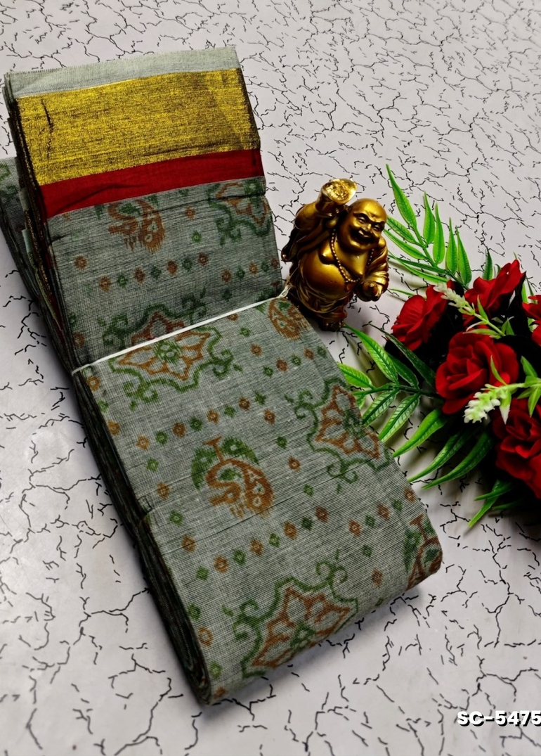 PURE COTTON SAREES SUMMER SPECIAL COLLECTION - LIGHT GREEN (4)