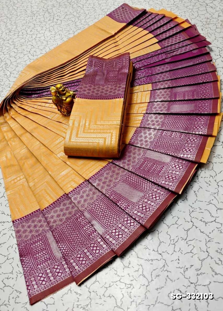 KUBERA ELITE BRIDAL RAPIER FANCY LIGHT WEIGHT SILK TYPE SAREES FUNCTION WEAR - GOLD