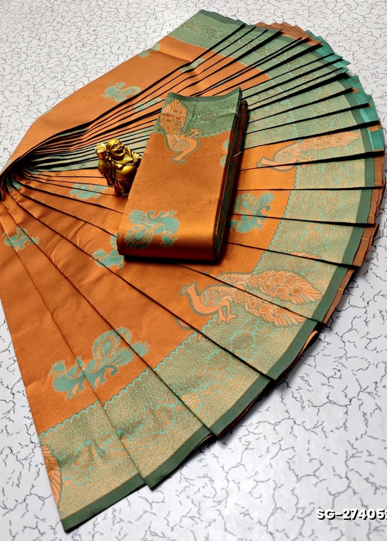 KUBERA ELITE BRIDAL RAPIER FANCY LIGHT WEIGHT SILK TYPE SAREES FUNCTION WEAR - VENTHAYA COLOUR (1)