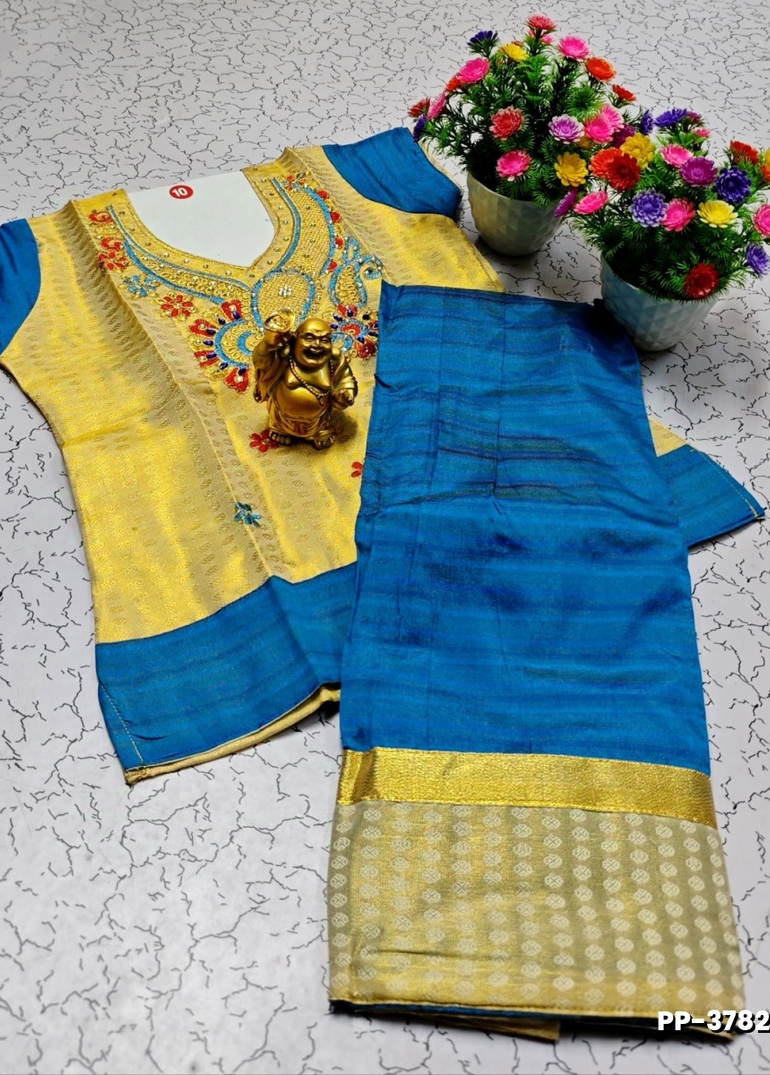 TRENDY WEAR PATTU PAVADAI - BULE