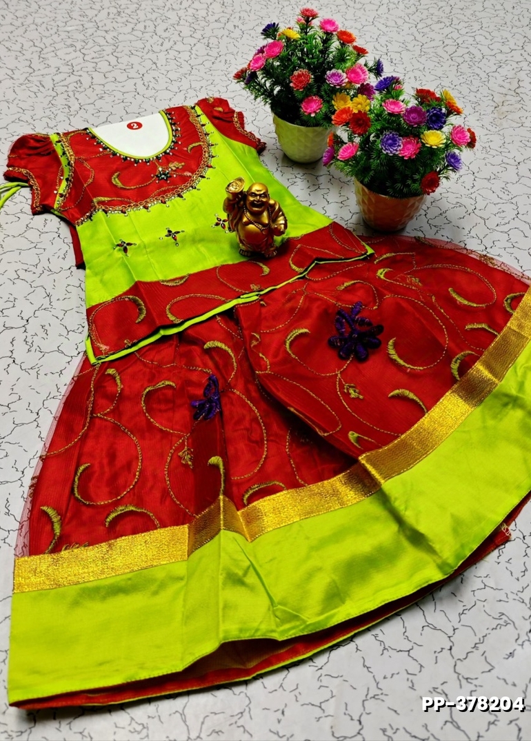 TRENDY WEAR PATTU PAVADAI - RED