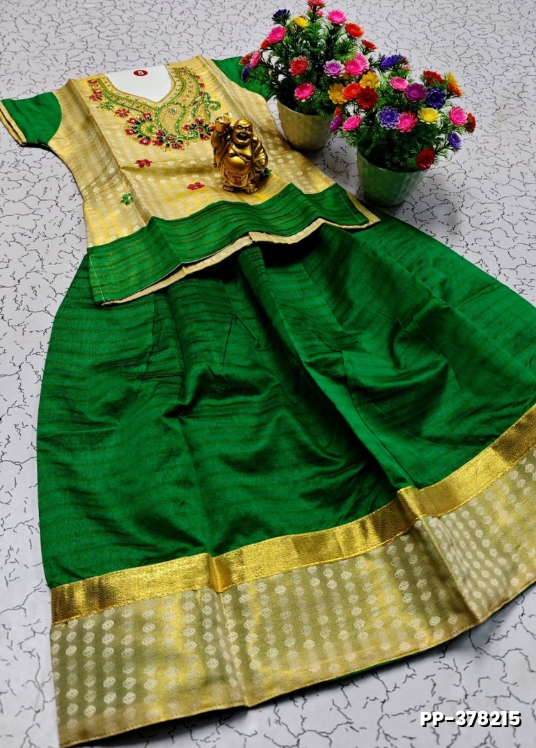 TRENDY WEAR PATTU PAVADAI - GREEN