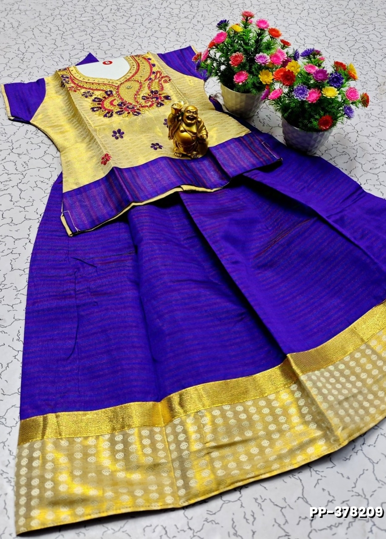 TRENDY WEAR PATTU PAVADAI - PURPLE COLOUR