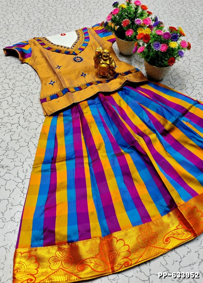 TRENDY WEAR PATTU PAVADAI - VENTHAYA COLOUR (1)