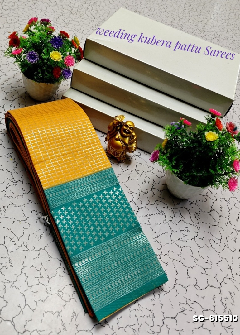 KUBERA ELITE BRIDAL RAPIER FANCY LIGHT WEIGHT SILK TYPE SAREES FUNCTION WEAR - YELLOW (1)