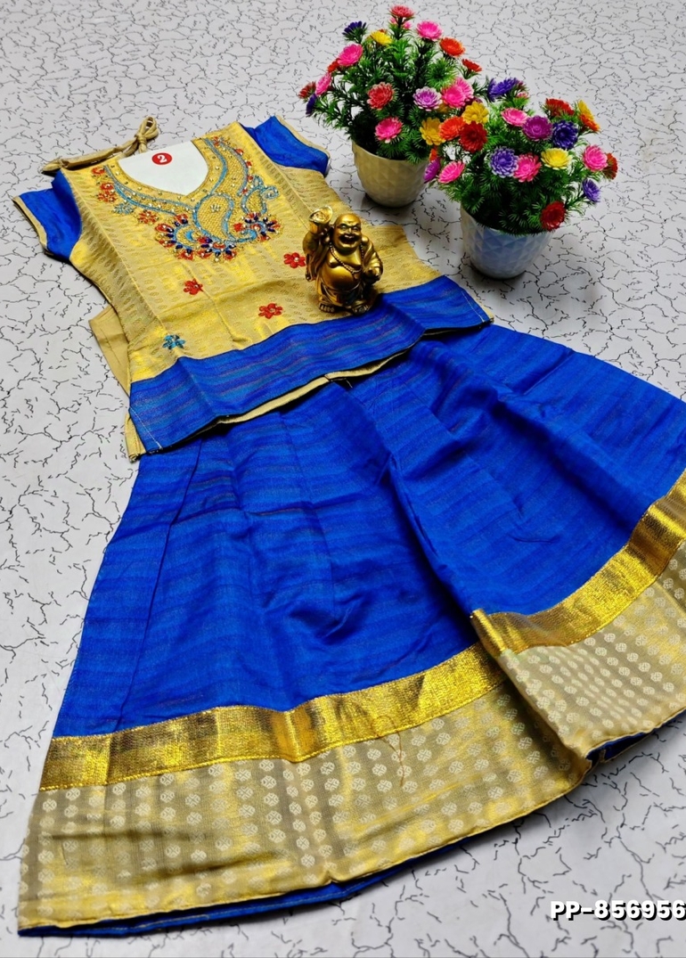 TRENDY WEAR PATTU PAVADAI - NORMAL  BLUE