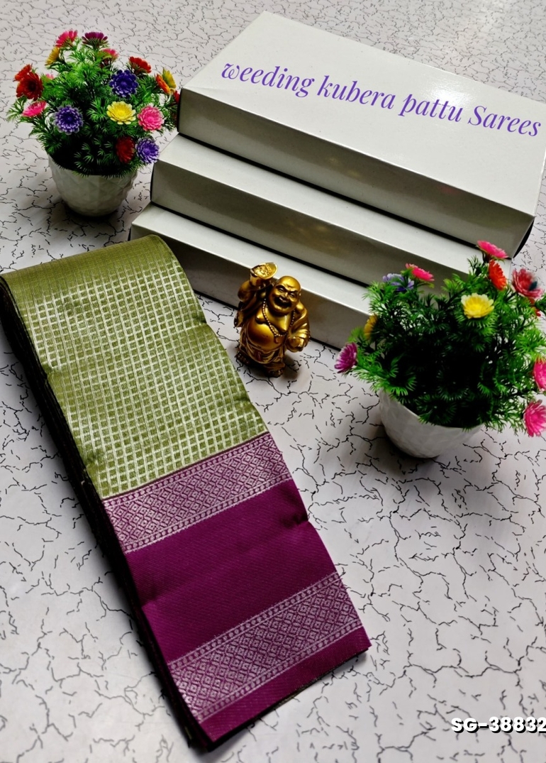 KUBERA ELITE BRIDAL RAPIER FANCY LIGHT WEIGHT SILK TYPE SAREES FUNCTION WEAR - MEHENDHI GREEN