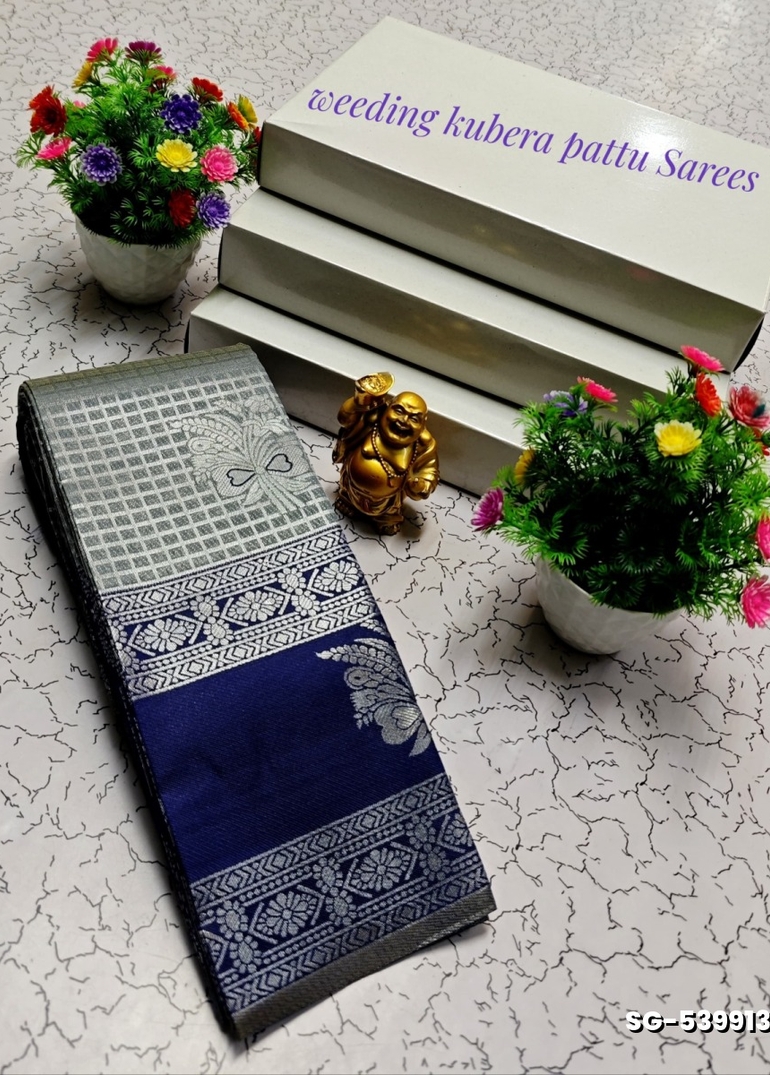 KUBERA ELITE BRIDAL RAPIER FANCY LIGHT WEIGHT SILK TYPE SAREES FUNCTION WEAR  - SILVAR (6)