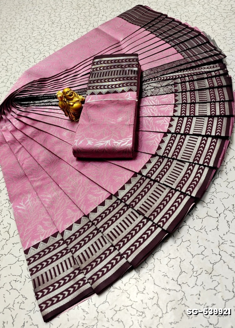 KUBERA ELITE BRIDAL RAPIER FANCY LIGHT WEIGHT SILK TYPE SAREES FUNCTION WEAR  - BABY PINK (5)