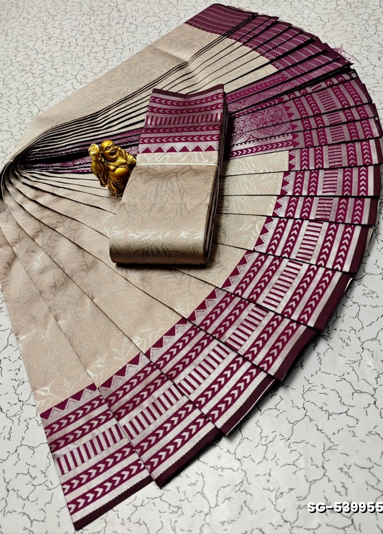 KUBERA ELITE BRIDAL RAPIER FANCY LIGHT WEIGHT SILK TYPE SAREES FUNCTION WEAR - MILD GOLD (4)