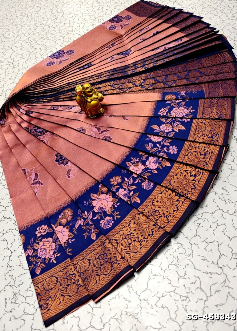 KUBERA ELITE BRIDAL RAPIER FANCY LIGHT WEIGHT SILK TYPE SAREES FUNCTION WEAR  - LIGHT PINK (3)