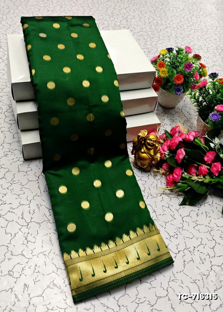 SOFT SILK FANCY BEST QUALITY SILK  THENMATHI SAREES - GREEN